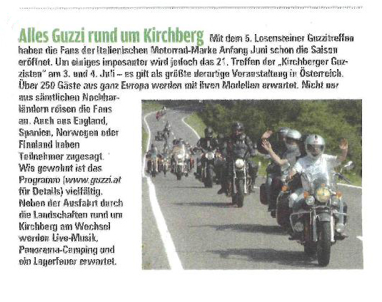Auto Bild übers Guzzi Treffen in Kirchberg