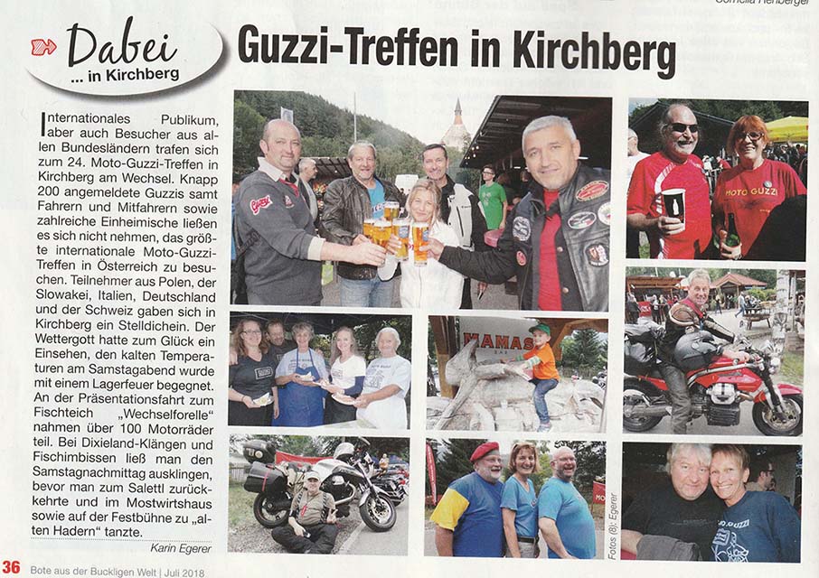 2018 Moto Guzzi Treffen Kirchberg am Wechsel